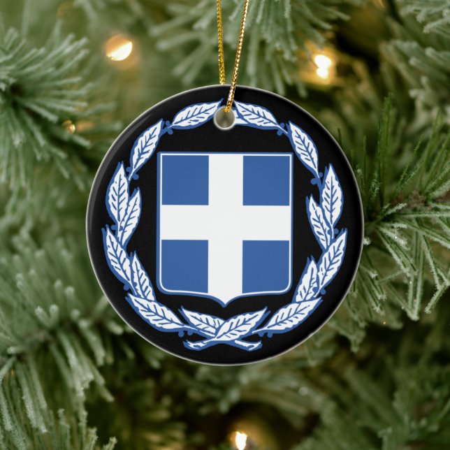 Coat of arms of Greece Ceramic Ornament (Tree)