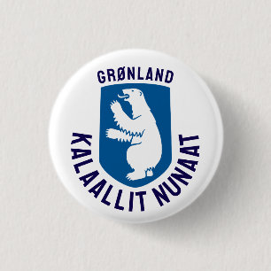 Coat of Arms of Greenland - names added 1 Inch Round Button