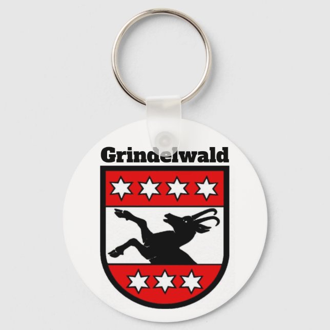 Coat of Arms of Grindelwald, Switzerland Keychain (Front)