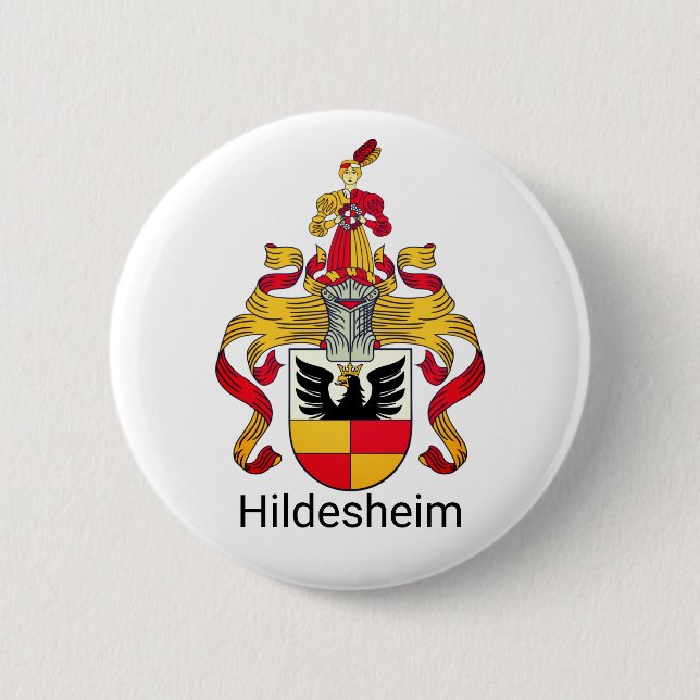 Coat of Arms of Hildesheim, Germany 2 Inch Round Button (Front)
