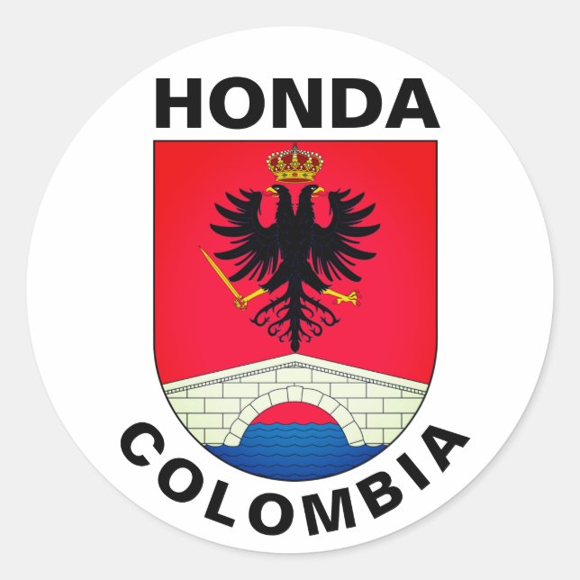 Coat of Arms of Honda (Tolima), Colombia Classic R Classic Round Sticker (Front)
