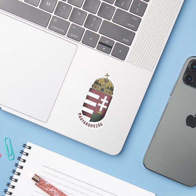 Coat of Arms of Hungary (Laptop w/ iPhone)
