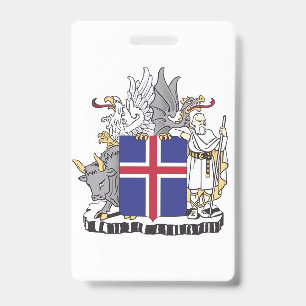 Coat of Arms of Iceland Mythical Guardians Art Badge