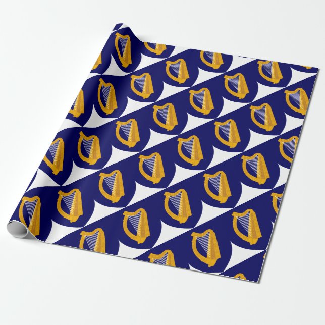 Coat of arms of Ireland - Irish Emblem Wrapping Paper (Unrolled)