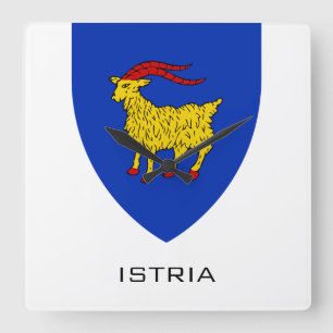 Coat of Arms of Istria Adriatic Legacy Square Wall Clock