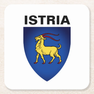 Coat of Arms of Istria Square Paper Coaster