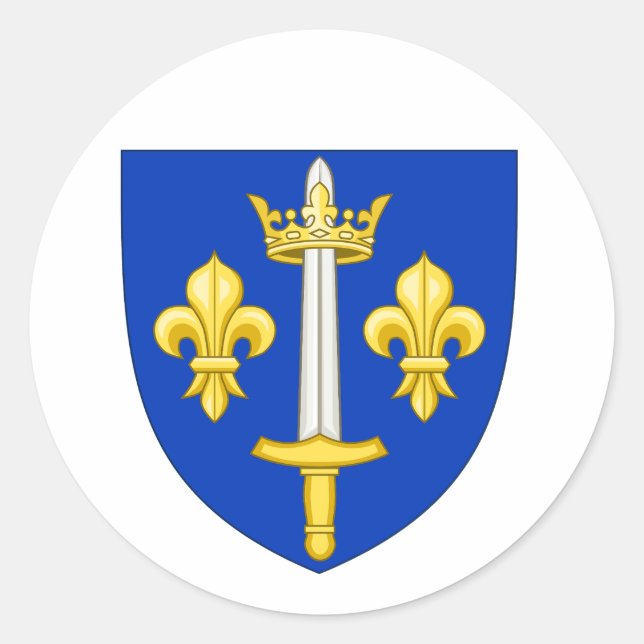 Coat of Arms of Jeanne d'Arc Classic Round Sticker (Front)