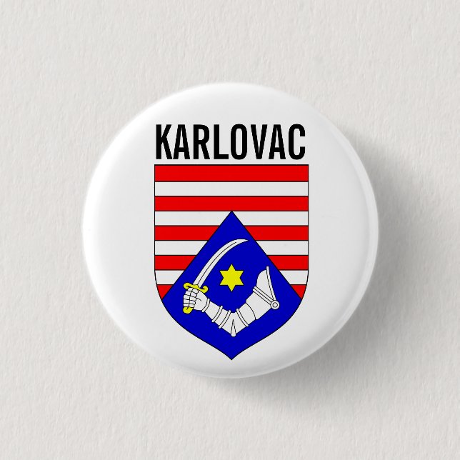 Coat of Arms of Karlovac County, Croatia 1 Inch Round Button (Front)