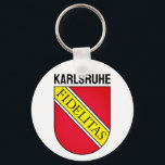 Coat of Arms of Karlsruhe, GERMANY Keychain<br><div class="desc">Karlsruhe (South Franconian: Kallsruh) is the second-largest city of the German state (Land) of Baden-Württemberg after its capital of Stuttgart, and Mannheim.</div>