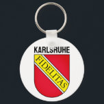 Coat of Arms of Karlsruhe, GERMANY Keychain<br><div class="desc">Karlsruhe (South Franconian: Kallsruh) is the second-largest city of the German state (Land) of Baden-Württemberg after its capital of Stuttgart,  and Mannheim.</div>
