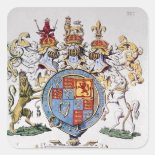 Coat of Arms of King James I of England Square Sticker