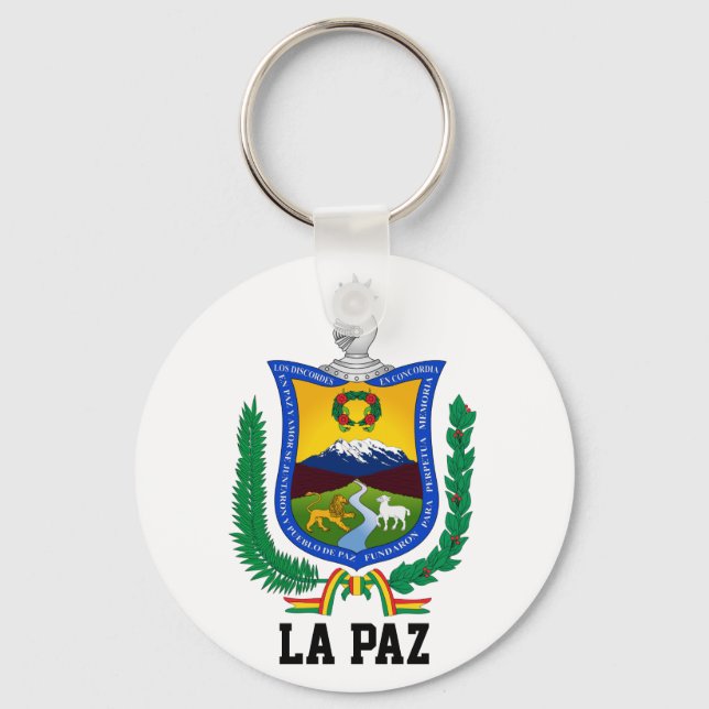 Coat of Arms of La Paz, Bolivia Keychain (Front)