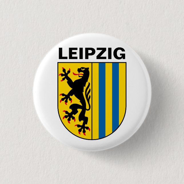 Coat of Arms of Leipzig, Germany 1 Inch Round Button (Front)
