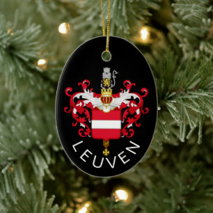 Coat of Arms of Leuven, Belgium Ceramic Ornament