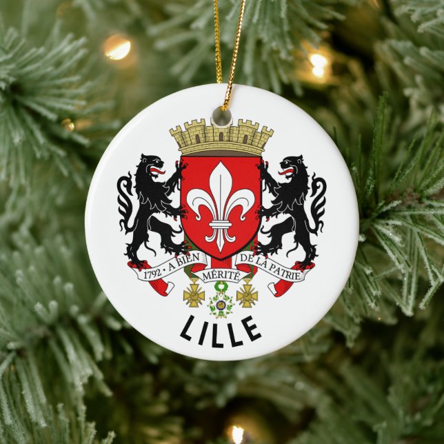 Coat of arms of Lille, France Ceramic Ornament (Tree)