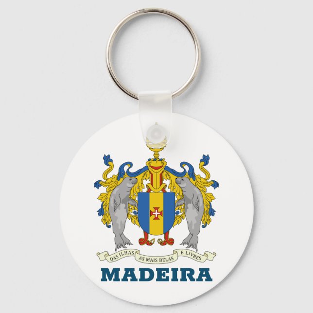 Coat of Arms of Madeira, Portugal Keychain (Front)