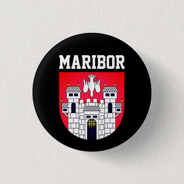 Coat of arms of Maribor - SLOVENIA 1 Inch Round Button (Front)