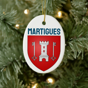 Coat of Arms of Martigues, France Ceramic Ornament