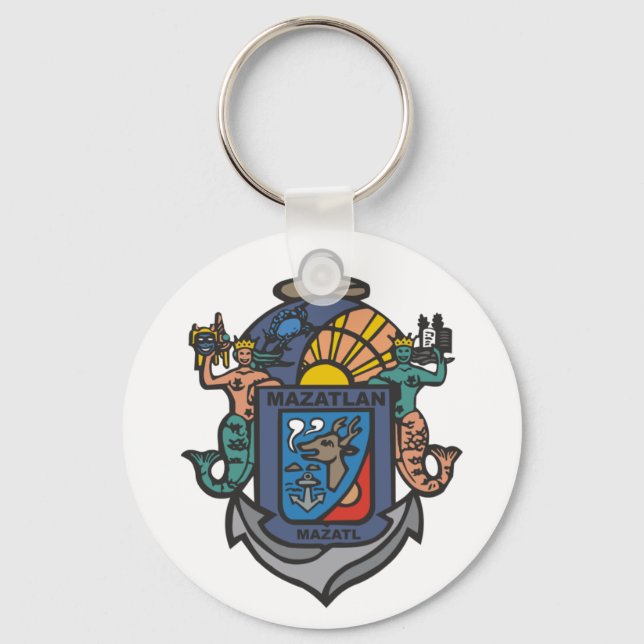 Coat of Arms of Mazatlán, Sinaloa (MX) Keychain (Front)