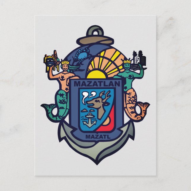 Coat of Arms of Mazatlán, Sinaloa (MX) Postcard (Front)