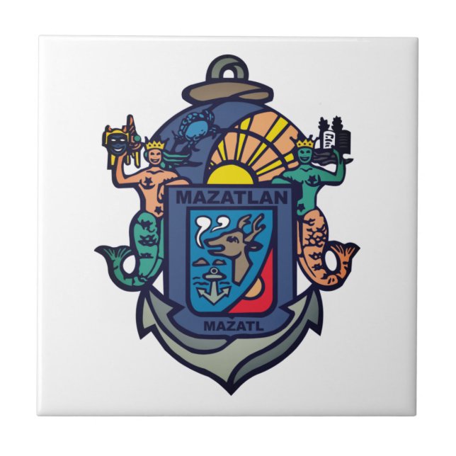 Coat of Arms of Mazatlán, Sinaloa (MX) Tile (Front)