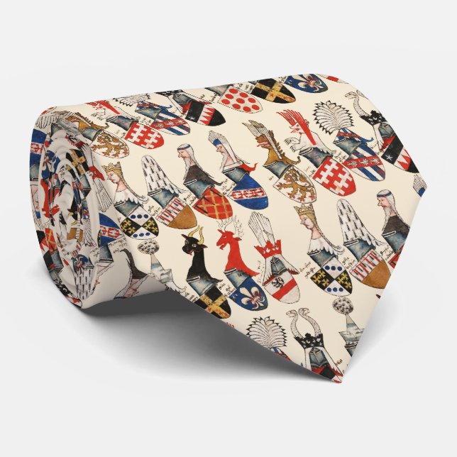 COAT OF ARMS OF MEDIEVAL TOURNAMENT PARTECIPANTS TIE (Rolled)