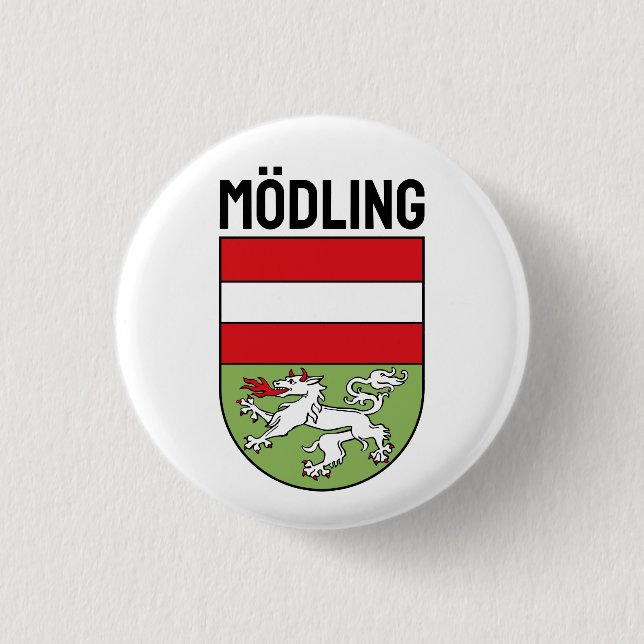 Coat of Arms of Mödling, AUSTRIA 1 Inch Round Button (Front)