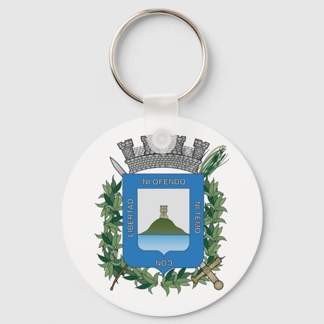 Coat of Arms of Montevideo, Uruguay Keychain (Front)