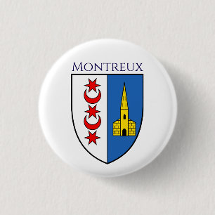 Coat of arms of Montreux, Switzerland 1 Inch Round Button