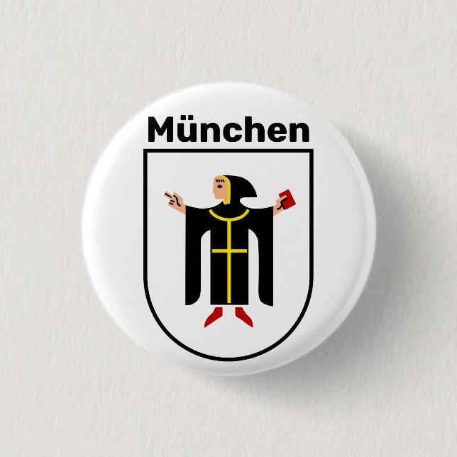 Coat of Arms of Munich 1 Inch Round Button (Front)