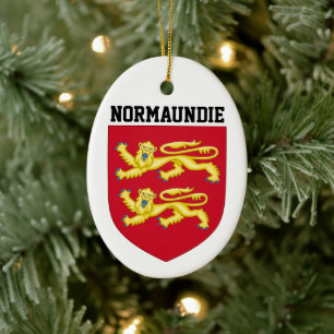 Coat of Arms of Normandy - FRANCE Ceramic Ornament