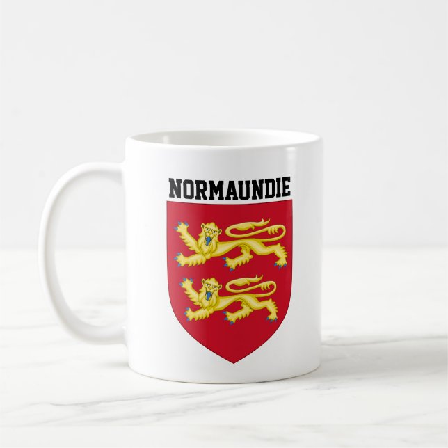 Coat of Arms of Normandy - FRANCE Coffee Mug (Left)