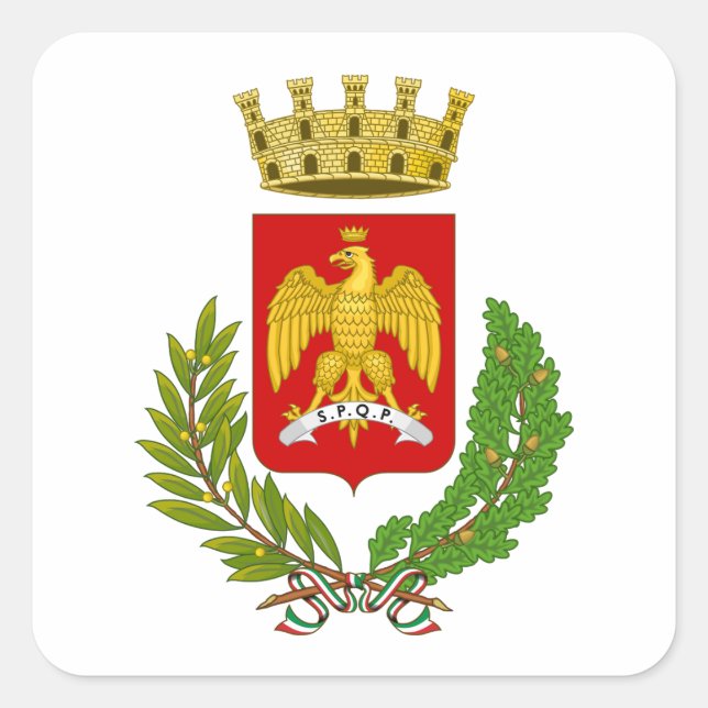 Coat of arms of Palermo - city, Sicily Square Sticker (Front)