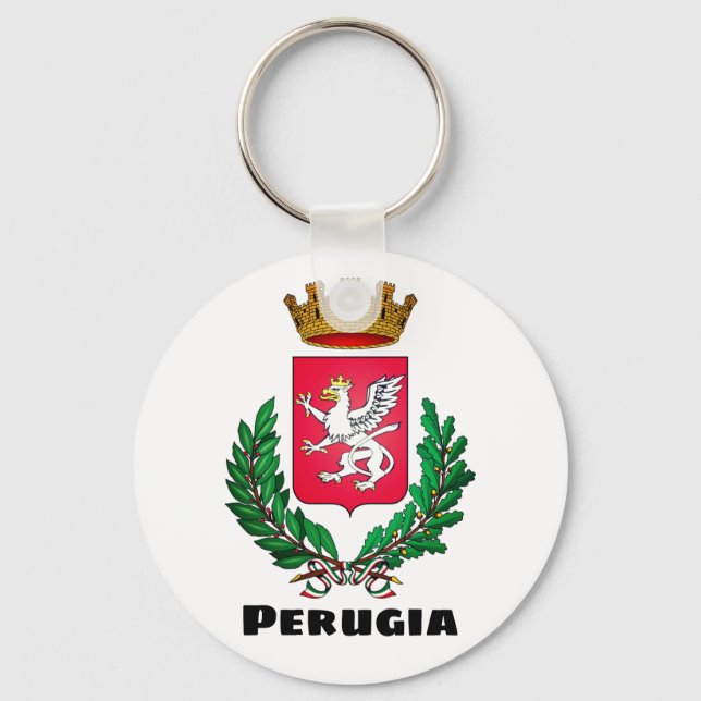 Coat of Arms of Perugia, Italia Keychain (Front)