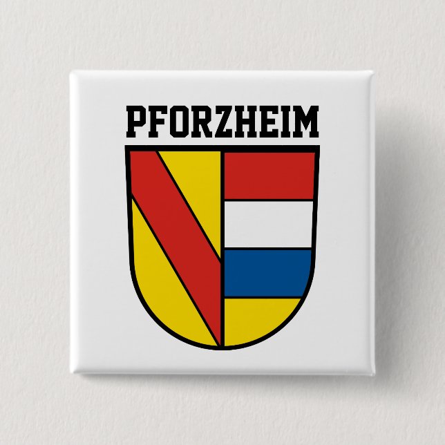 Coat of Arms of Pforzheim, Germany 2 Inch Square Button (Front)