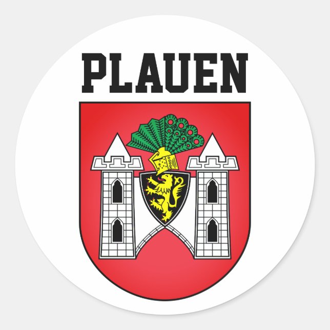 Coat of Arms of Plauen, Germany Classic Round Sticker (Front)