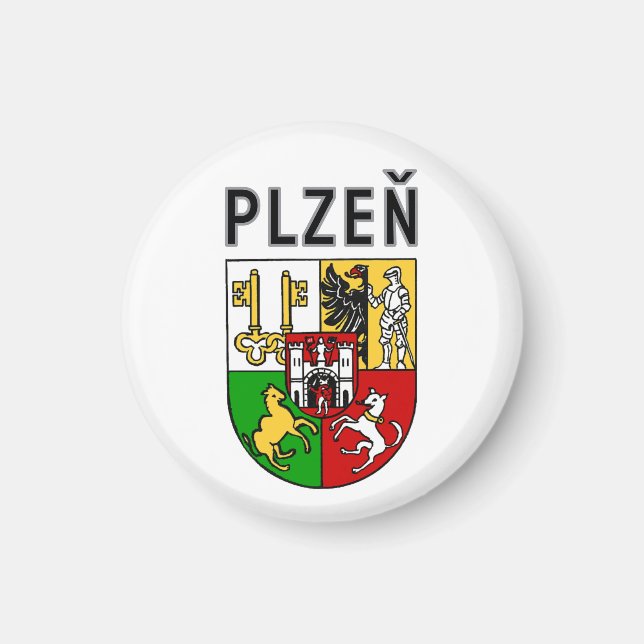 Coat of Arms of Plzeň, Czech Republic Magnet (Front)