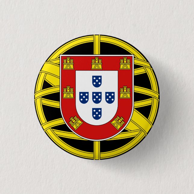 Coat of Arms of Portugal (Lesser coa) 1 Inch Round Button (Front)