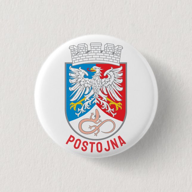 Coat of Arms of Postojna, Slovenia 1 Inch Round Button (Front)