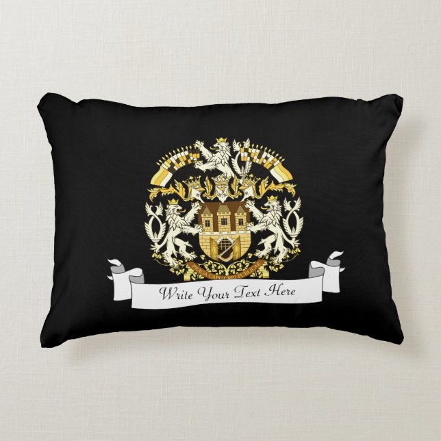 Coat of Arms of Prague Decorative Pillow (Front)