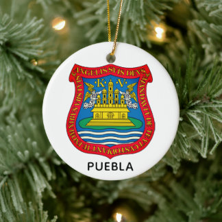 Coat of Arms of Puebla de los Ángeles, México Ceramic Ornament