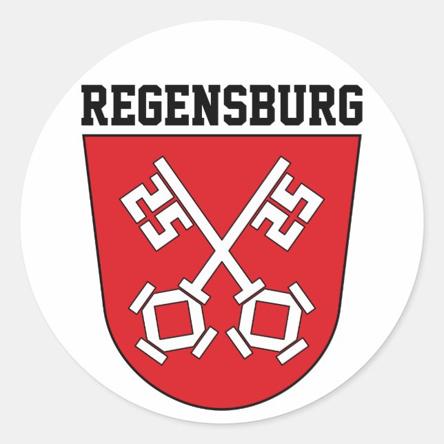 Coat of Arms of Regensburg, Germany Classic Round Sticker (Front)