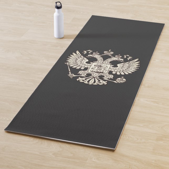 Coat of Arms of Russia - white version Yoga Mat (In Situ)