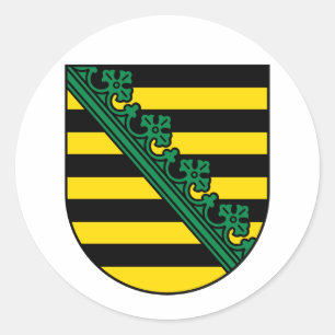 Coat of Arms of Sachsen (Saxony), GERMAN Sticker