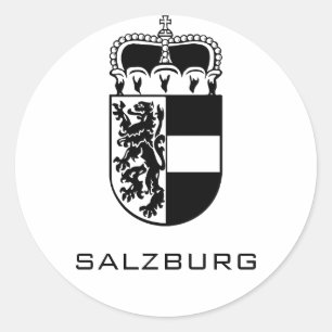 Coat of Arms of Salzburg Monochrome Fine Art Classic Round Sticker