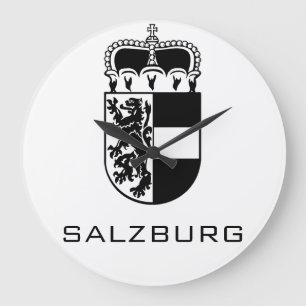 Coat of Arms of Salzburg Monochrome Fine Art Large Clock