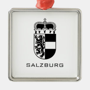 Coat of Arms of Salzburg Monochrome Fine Art Metal Ornament