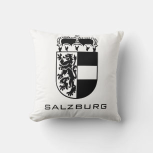 Coat of Arms of Salzburg Monochrome Fine Art Throw Pillow
