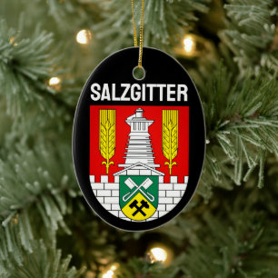 Coat of Arms of Salzgitter, Germany Ceramic Ornament