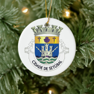 Coat of Arms of Setúbal, PORTUGAL Ceramic Ornament